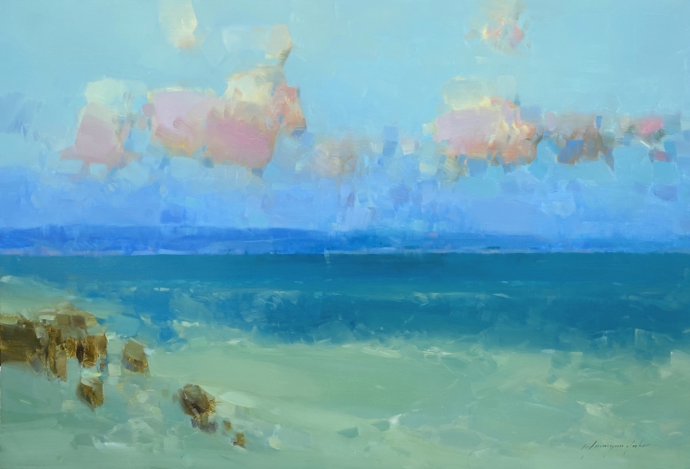 Ocean Breeze, Original oil Painting, Handmade artwork, One of a Kind              